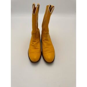 JUSTIN ROPER YELLOW LEATHER L3083 COWBOY WESTERN RARE BOOTS